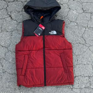 CHALECO THE NORTH FACE NEGRO ROJO