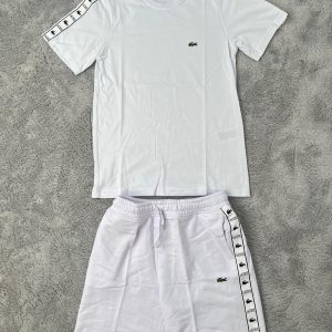 CONJUNTO LACOSTE BLANCO TIRA DE RECUADROS