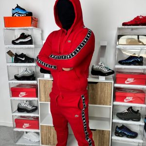 CHANDAL CAPUCHA LACOSTE ROJO CON CIERRE