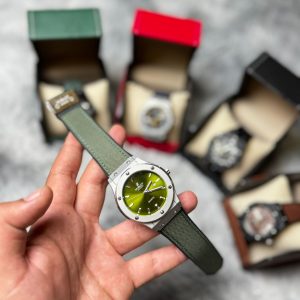 RELOJ HUBLOT PLATA ESMERALDA