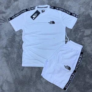 CONJUNTO NORTH FACE BLANCO TIRAS NEGRAS