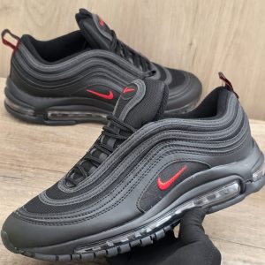 AIR MAX 97  BLACK LOGO ROJO
