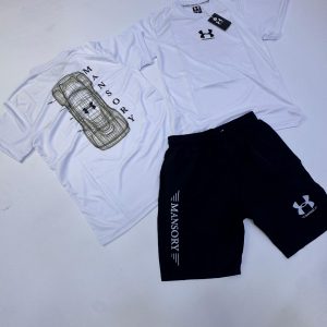 CONJUNTO VERANO MANSORY X UNDER ARMOUR BLANCO NEGRO