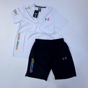 CONJUNTO VERANO UNDER ARMOUR NEGRO BLANCO