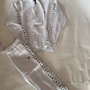 CHANDAL CAPUCHA LACOSTE BLANCO CON CIERRE